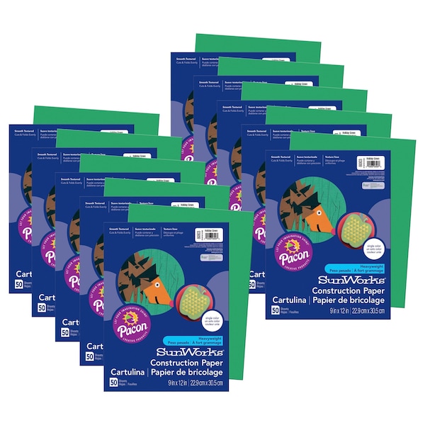 SunWorks Construction Paper, Holiday Green, 9x12, PK500